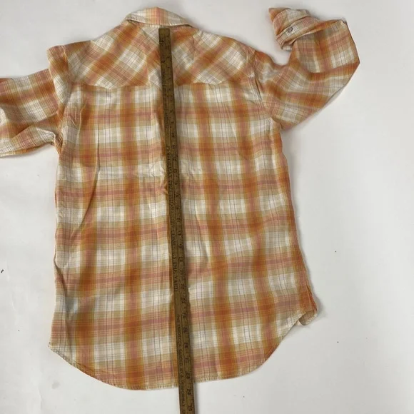 RRL Western Shirt Snap Sunset Orange Men’s Size Small
